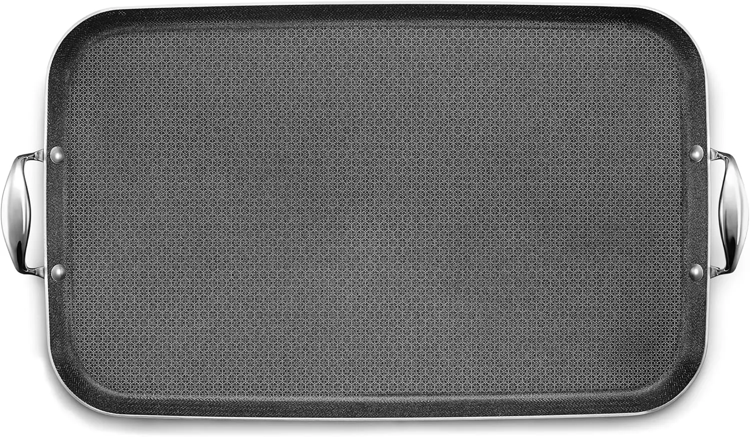 HexClad Hybrid Nonstick Double Burner Griddle, Compatible with All Cooktops, Oven-Safe up to 500&ordm;F, Metal-Utensil Safe