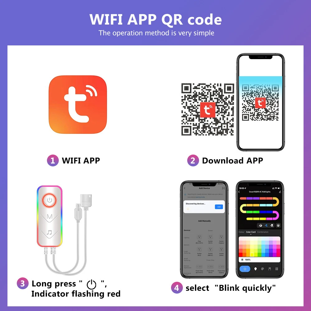 스마트 WiFi 접합 벽 조명 RGBIC 벽 DIY 장식 분위기 LED 야간 조명 게임 룸 침실 TV 장식에 대 한 디 밍이 가능