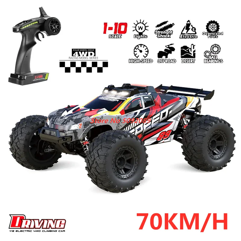 1:10 RC Cars & Trucks high-speed remote control drift racing car 2.4G 4WD alloy metal auxiliary wheel 4WD lighting 70KM/H