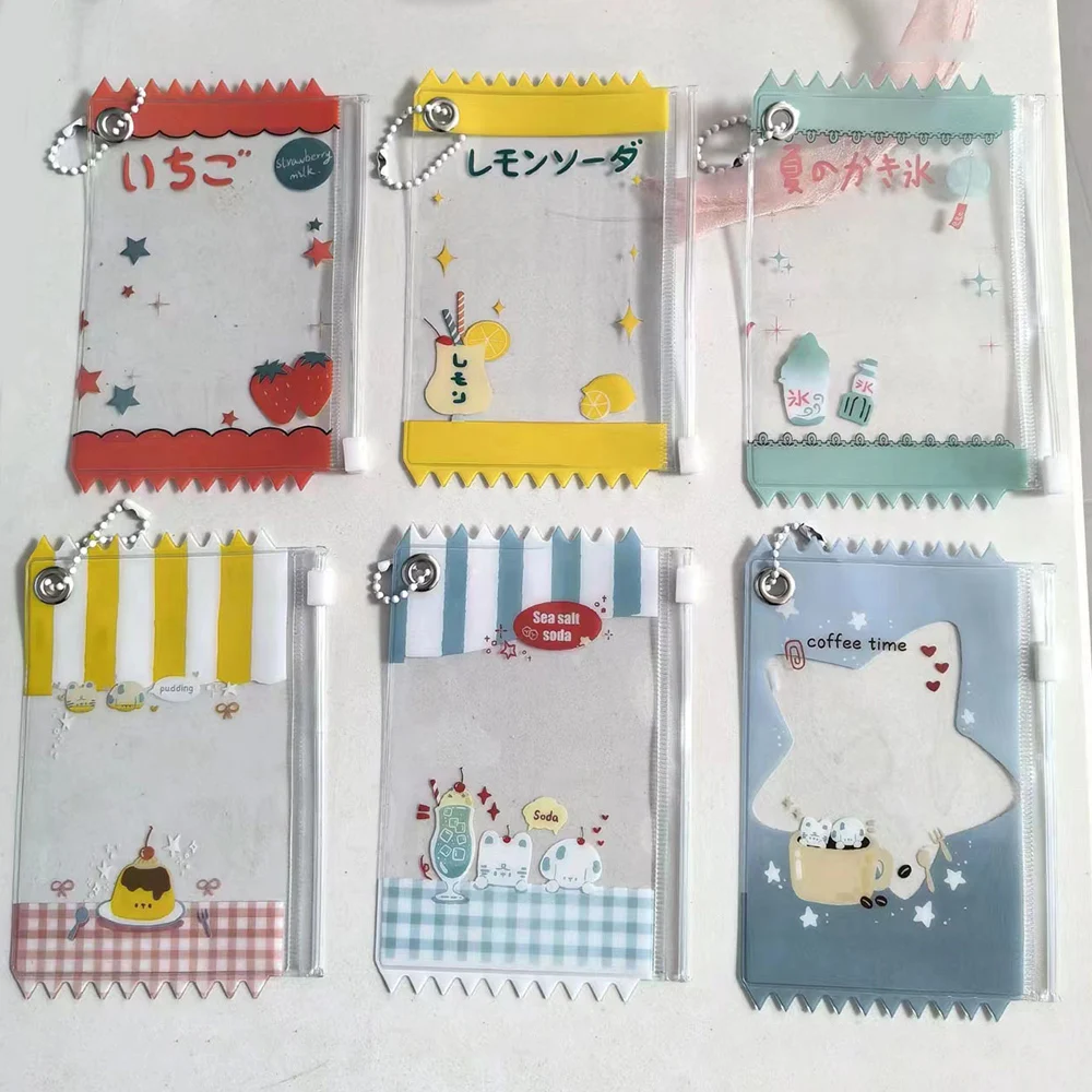 Korean 3 Inch Card Holder Sleeve Cute PVC Cartoon Girl Photo Display Pendant Star Chasing Album Card Bag baseball card sleeves