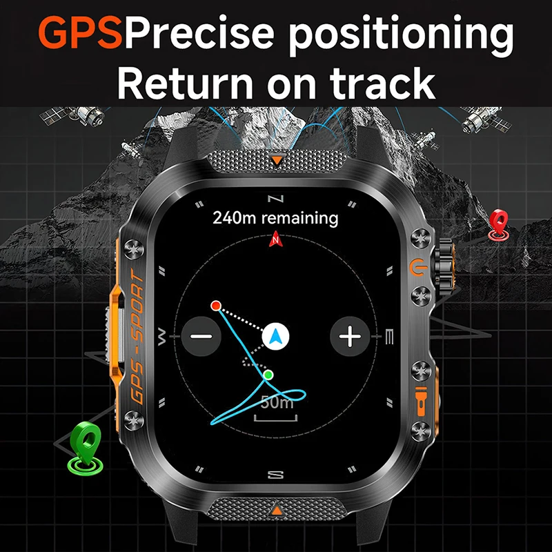 Military Smart Watch Men Health Monitor 3ATM Waterproof Outdoor Sport Tracker BT Voice Call Smartwatch 2025 New For Android IOS