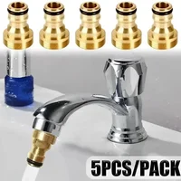 1/2/5PCS Universal Tap Kitchen Adapters Brass Faucet Watering Garden Tools Tap Connector Mixer Hose Adaptor Basin Fitting 1