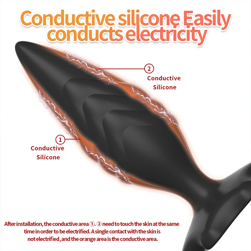 Bi-polar Estim Butt Plug,Electro BDSM Egg Vaginal Ball,Electric Sex Prostate Massage Anal Plugs,Electrosex Electroshock E-stim