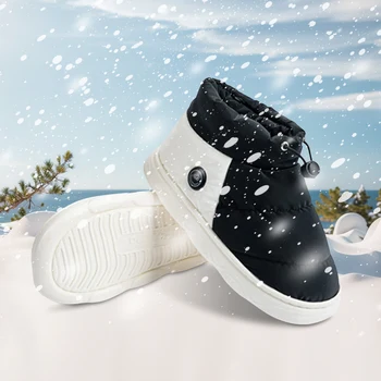 Unisex Winter Heated Shoes with 3 Heating Levels Foot Warmer Shoes Rechargeable Thermal Shoes for Indoor House Home Office