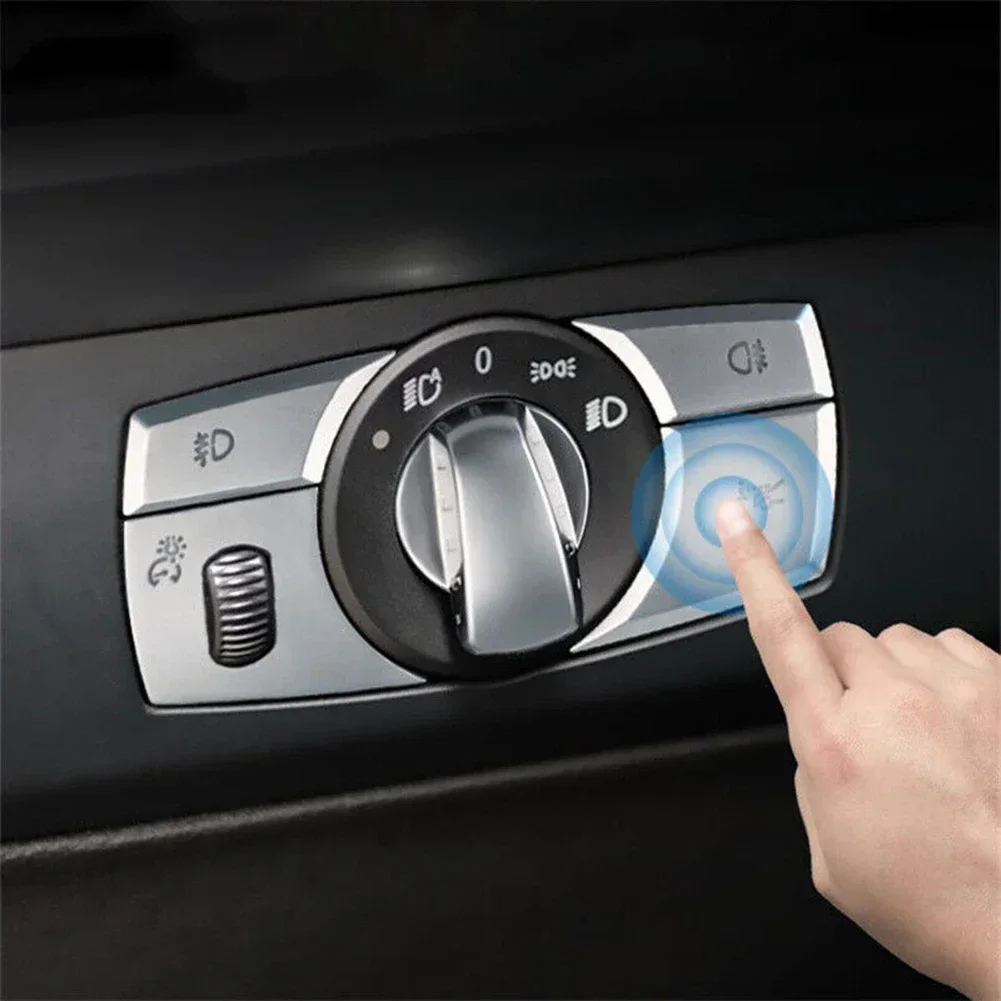 자동차 헤드라이트 스위치 단추 손잡이 커버 트림 스티커, BMW E70 X6 E71 자동차 인테리어 스티커 액세서리, 5 개