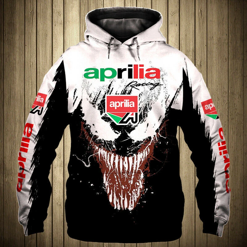 Chaqueta de motocicleta Aprilia para hombre, Sudadera con capucha, uniforme de béisbol informal, estampado Digital 3D, uniforme de béisbol de moda, otoño|Sudaderas con capucha y -