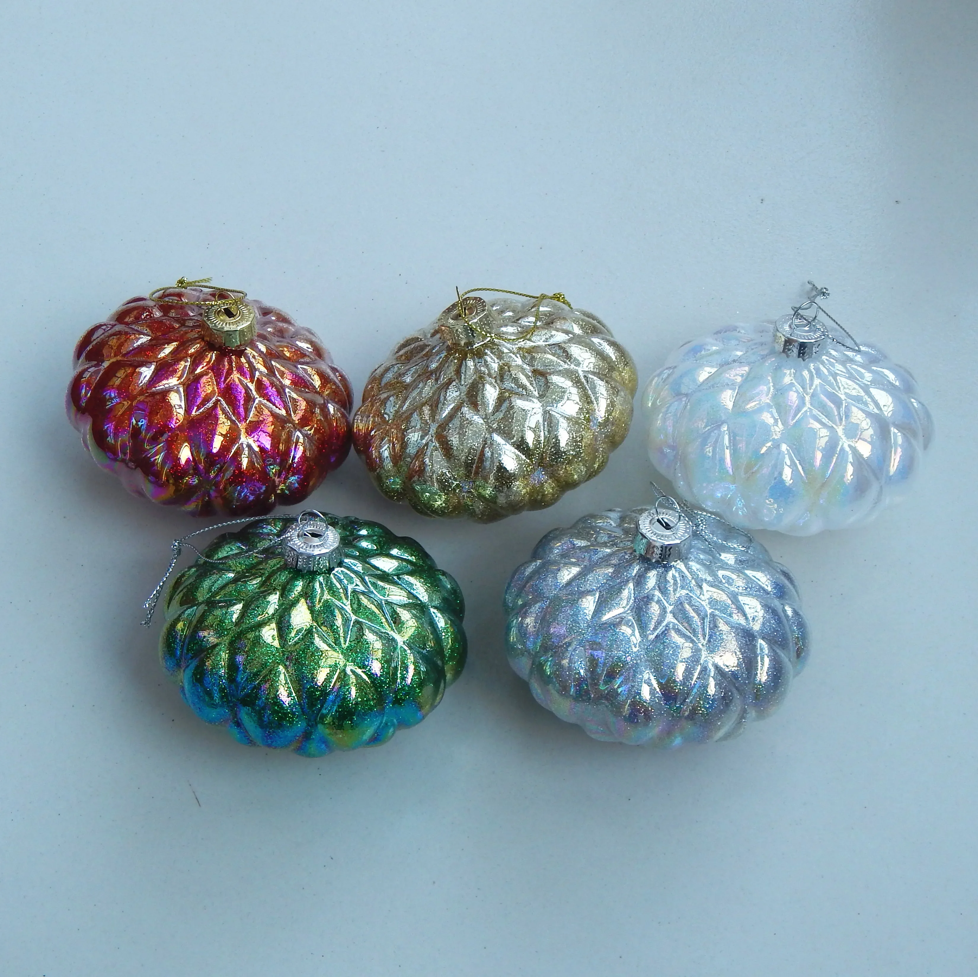 

Christmas tree decoration glass creative pendant window gift foreign trade 8cm colorful onion ball