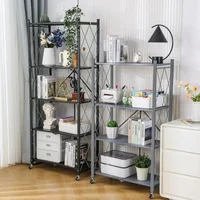 Étagère Métallique Pliable Multi-Usages – Rangement sans Montage pour Cuisine, Salon ou Bureau 5
