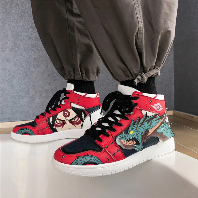 Cartoon Cosplay Sneakers Demon Slayer Shoes Men Women High Top Vulcanized Sports Running Shoes Kamado Tanjirou Casual Shoes long