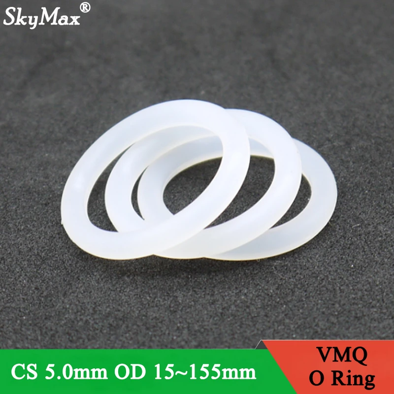 10 Stück VMQ Silikon-O-Ringe ID 15mm X OD 23mm X CS 4mm – Weiß, Hitzebeständig -55 Bis +200°C, Härte 55