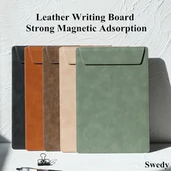 A4 Magnetic PU Leather Foldable Nursing Clipboard Paper Portable Storage Box Document Holder Board