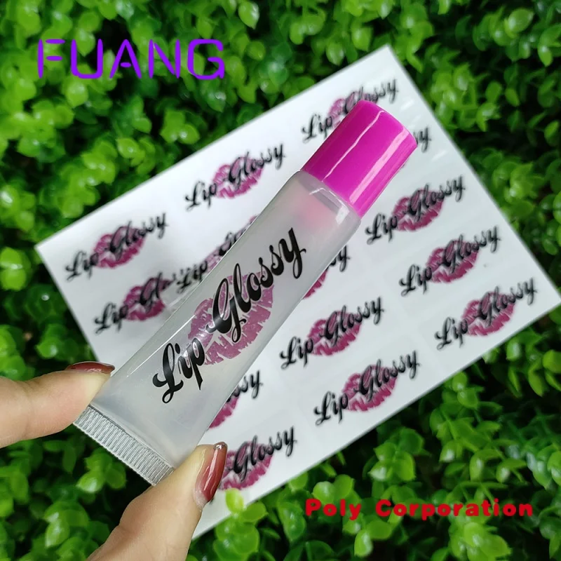 Custom  Osmo Custom Printed Logo Cosmetic Label Stickers Lip Gloss Lipstick Vinyl Private Label Adhesive Transfer Label Stickers