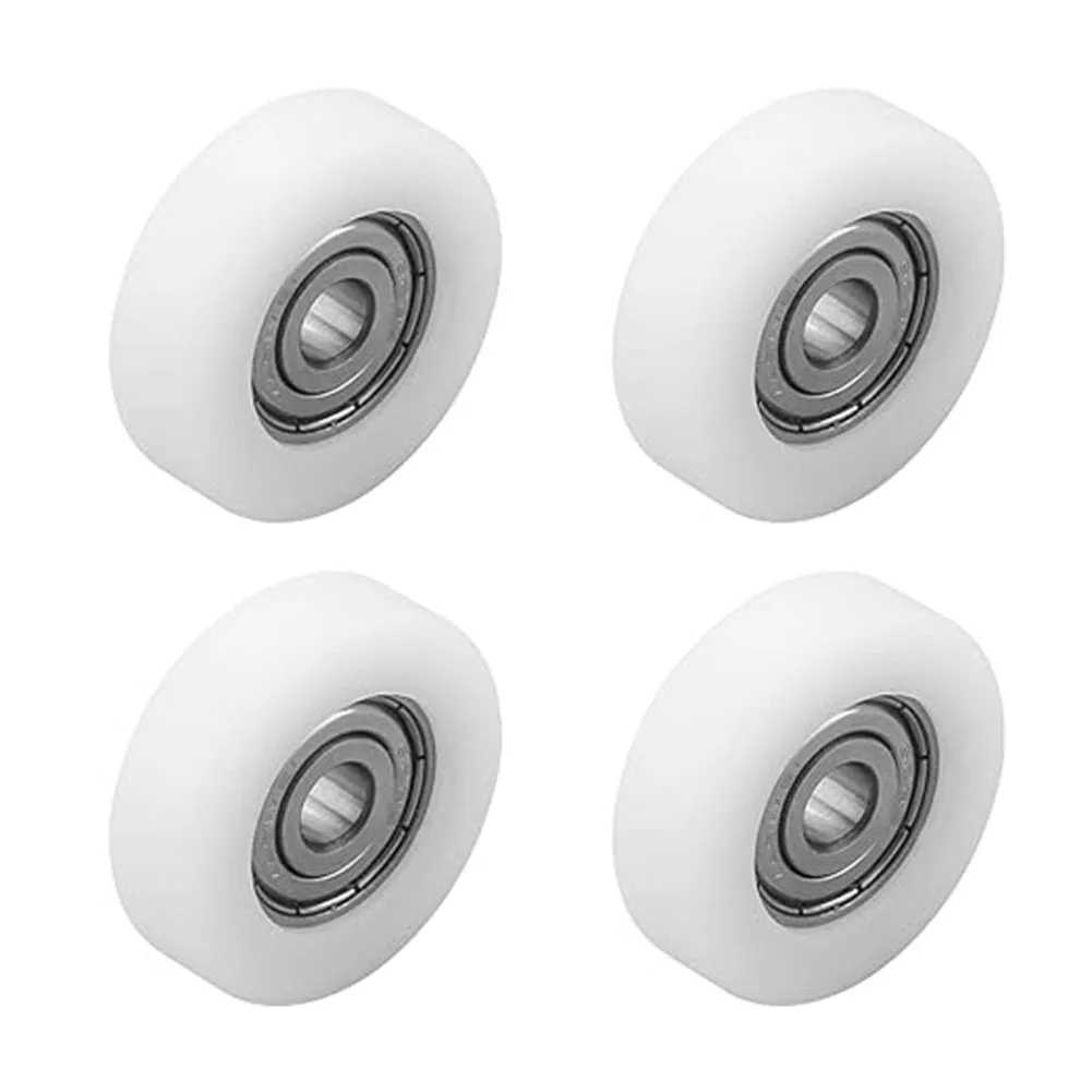 4 Pcs 1.25 Inch Single Wheel Light White Pp Plastic Small With Diameter 30mm Smooth Piece Folding Bed Pulley