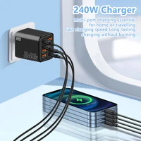 240W GaN USB C Charger 8 in 1 Fast Charging Phone Charger Power Adapter For iPhone Samsung Xiaomi Type C EU/US Plug Wall Charger 2