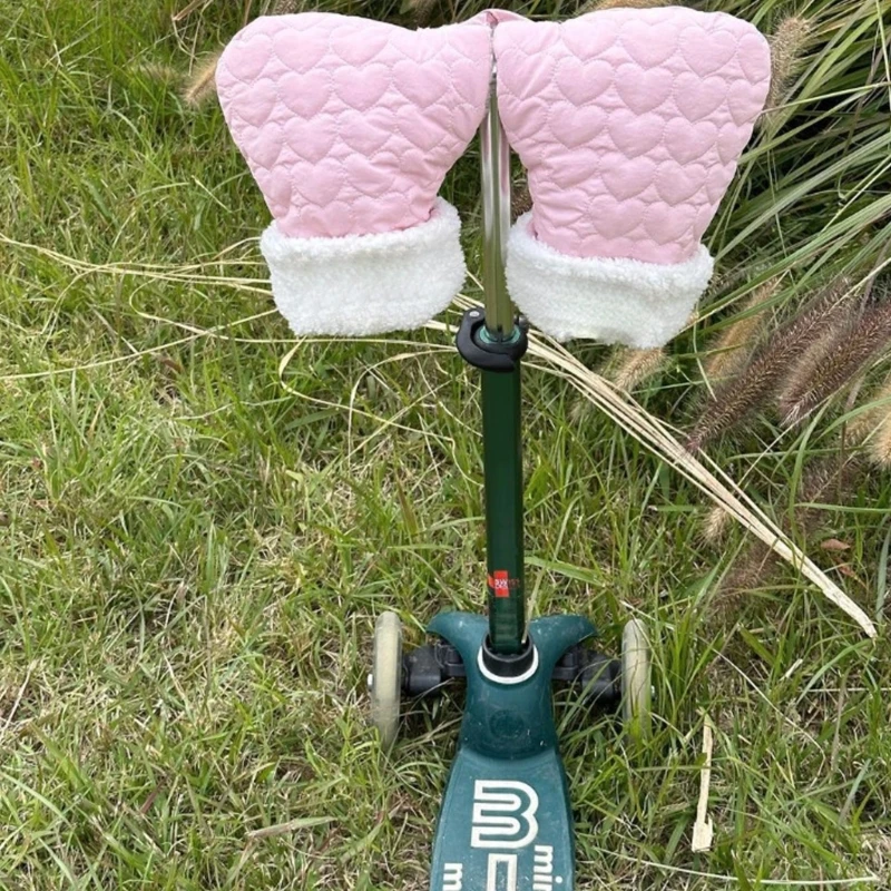 Children Winter Outdoor Scooter Sports Gloves Windproof Thicken Plush Lining Kids Bicycle Handlebar Mittens Baby Hand Warmer
