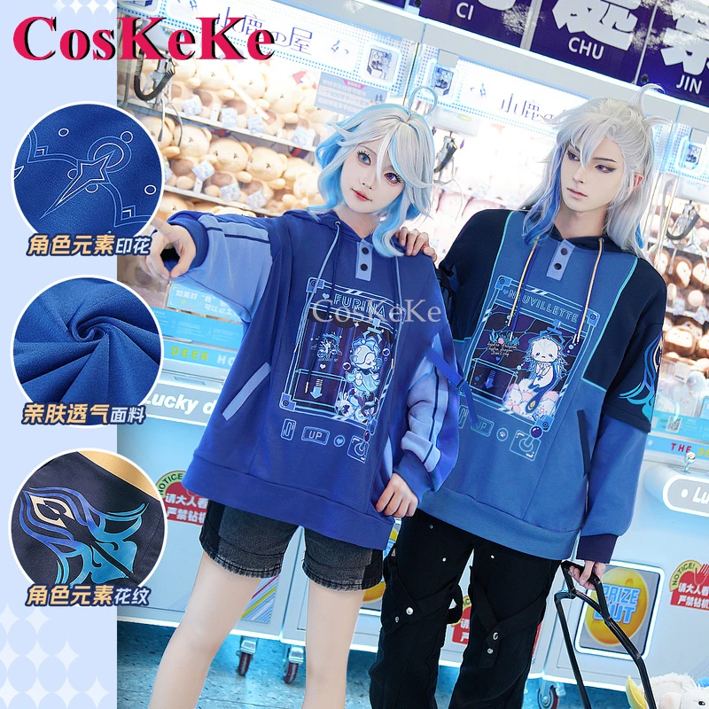 CoskeKe Neuvillette/Furina 코스프레 게임 원신 임팩트 코스튬, 데일리 의상, 후디, 할로윈 파티, 역할 놀이 의류