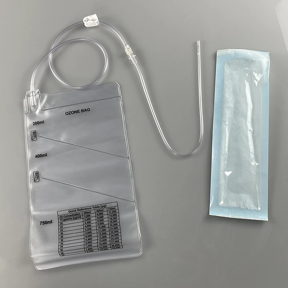 의료용 오존 주입 저장 백 3챔버 200ml 400ml 750ml 루어 커넥터 포함