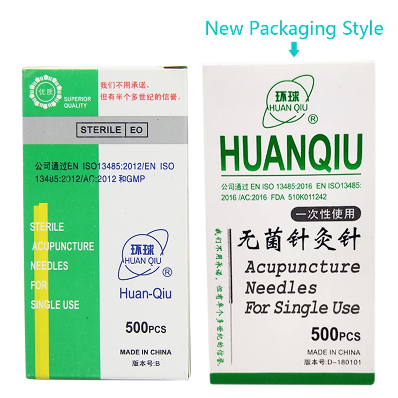 Disposable acupuncture needle 500Pcs Huanqiu acupoint beauty health body massage with plastic gudin tube