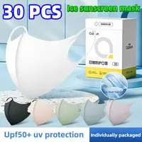 Cold sensitive face masks ice feel mask 3D Morandi color disposable independent packed 3 layer thin mascarillas Sunscreen маска 1