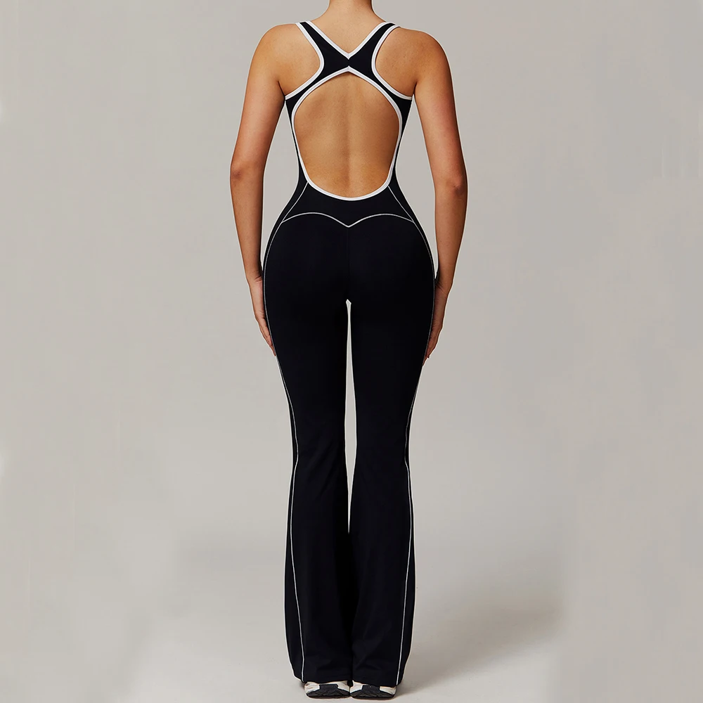 Hollow Out Beauty Back Yoga Jumpsuit Sportswear Women Gym Clothes Running Fitness Yoga Bodysuit Backless Jumpsuits Sports Set yoga set sports set gym workout set sportswear set fitness set sports bra set yoga pants set fitness jumpsuit