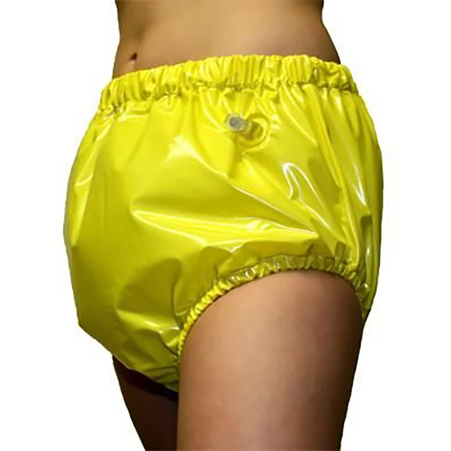 Unleash your imagination with the Yellow Inflatable Sexy Latex Diaper Shorts Cover