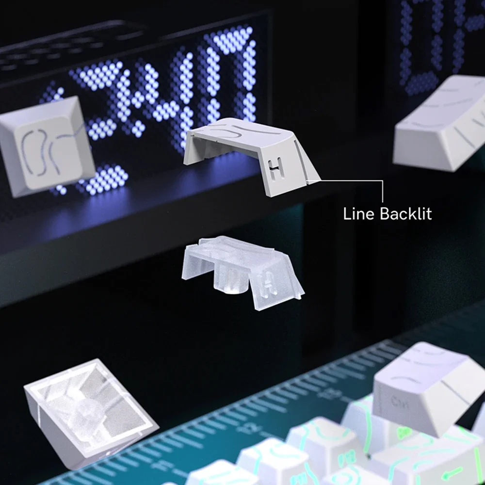 transparent PBT keycap details