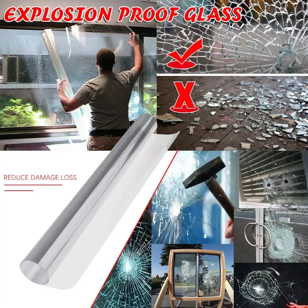 4 Mil Transparente Sicherheits-Fensterfolie Anti-Splitter Klare Glasschutzfolie Selbstklebende Fenstertönung für Haus und Auto – Detail 4