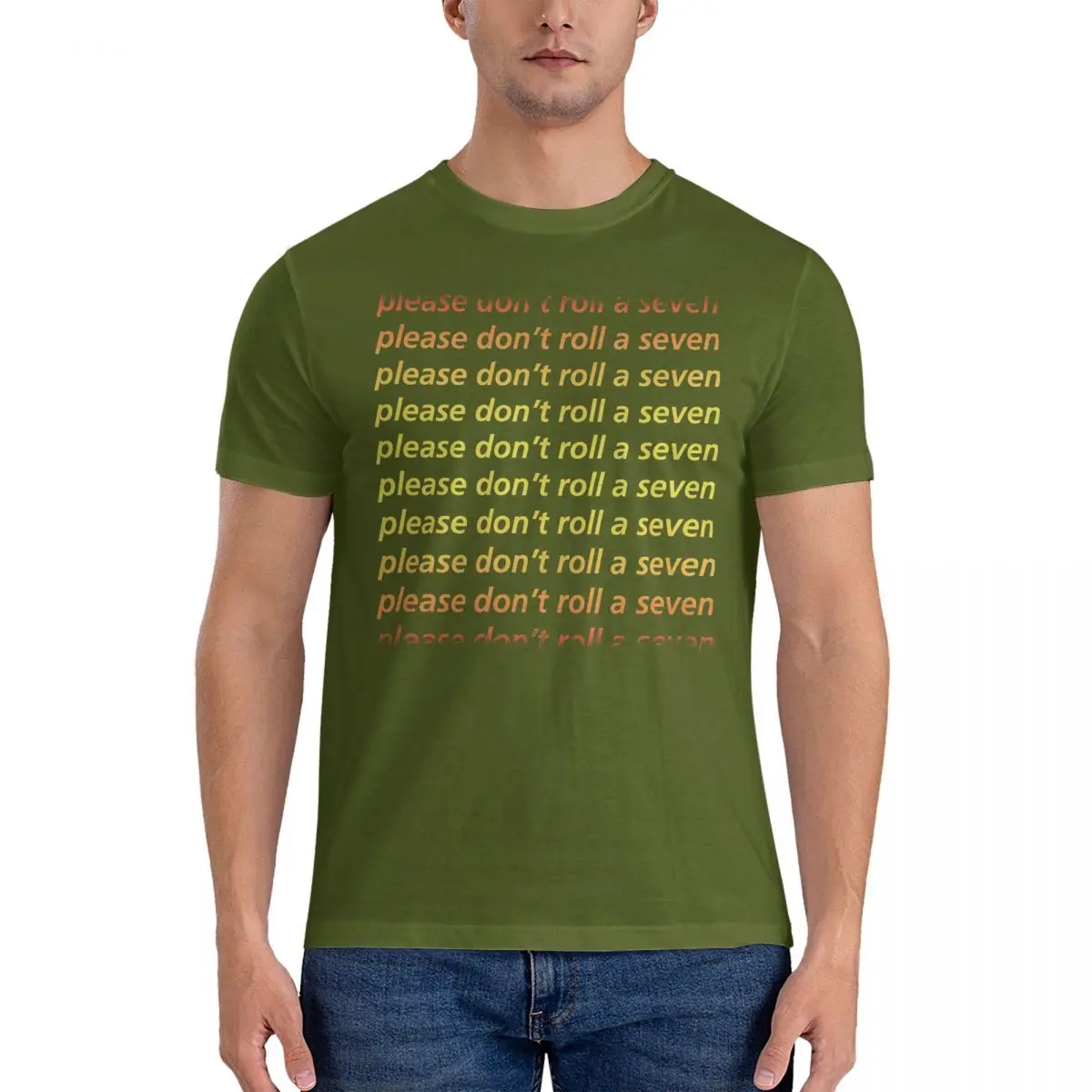 thumbnail image 1 of Camisetas "Por favor, no saques un siete" (texto amarillo). Ropa de algodón C-Catan. Divertida camiseta de manga corta con cuello redondo. Idea de regalo., 1 of 7