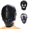 SM Leather Padded Hood Blindfold,Mouth Ball Gag,Fetish Slave BDSM Bondage Head Harness Sex Mask Cosplay Sex Toys For Couple 1