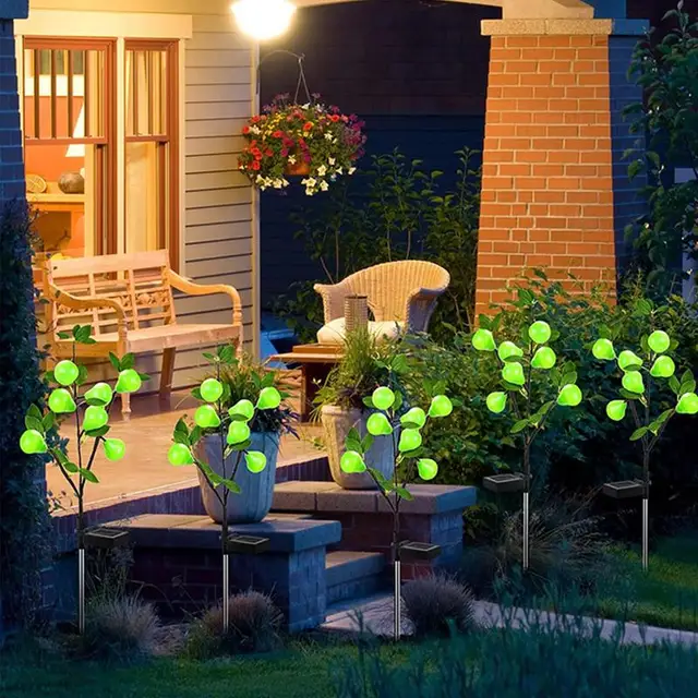 Napenergia Kerti Lámpák Kültéri Vízálló Gyeplámpák Táj Világító Terasz Villa Udvari Dekoráció - Image 4
