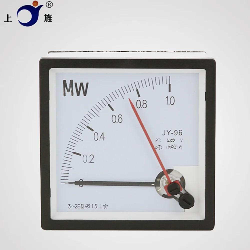 

1Pcs SQ-96 CP-96 SJ-96 2 Needle MW Meter Pointer 3-phase Active Power 1.0MW 1600/5A 400V Generator Instrument Head Power Meter