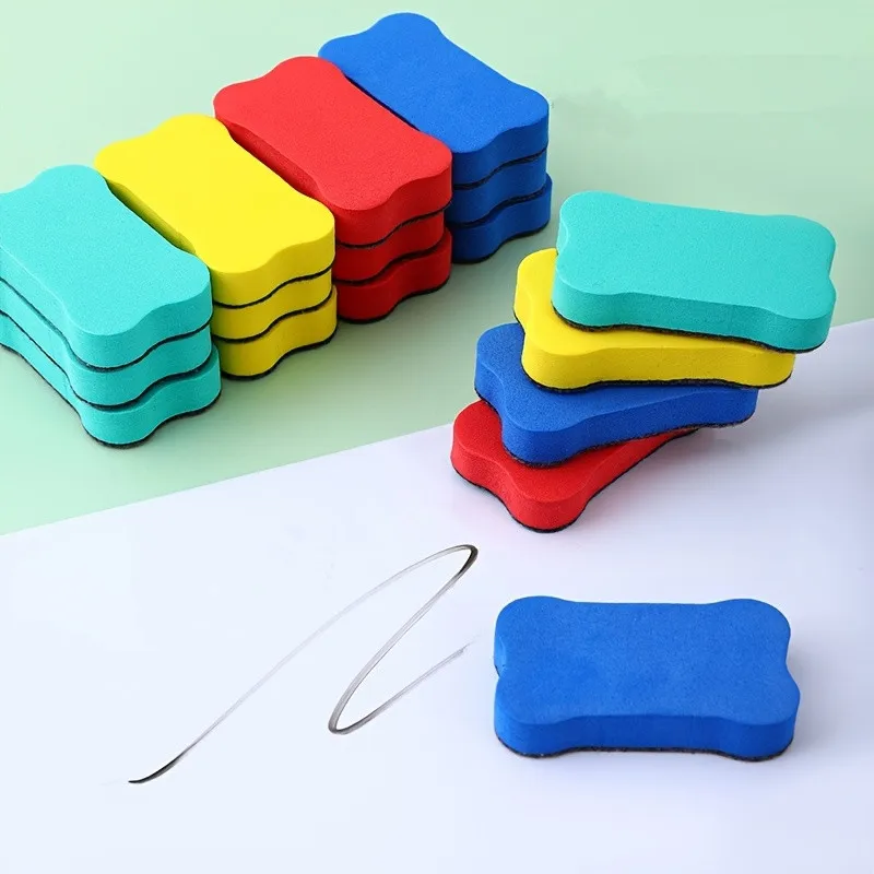 10 gomme cancellatrici di colore casuale, senza polvere, gomme cancellatrici colorate per lavagna, piccole gomme cancellatrici a forma di osso. Forniture per ufficio per insegnanti e studenti - immagine 6