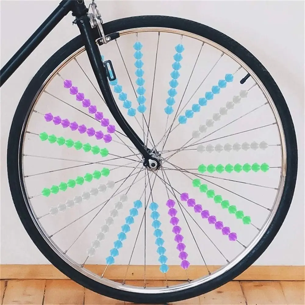 Bike Accessories Luminous Safety Bike Wheel Spoke Beads Wrap Tubes Bicycle Decor Color Beads bicycle wheel beads