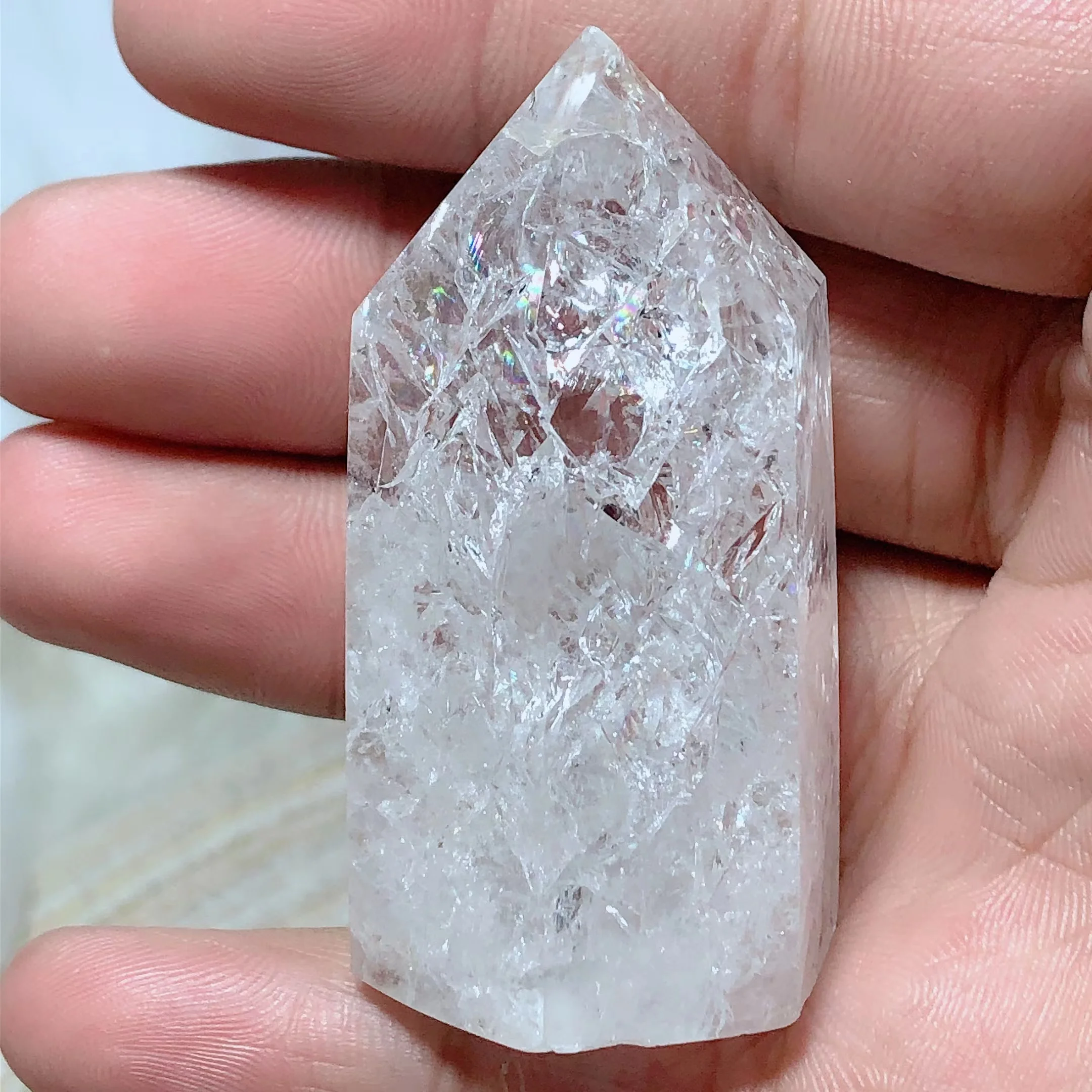 天然石クリスタルクラックル,クォーツタワー,癒しの宝石,高品質の家の