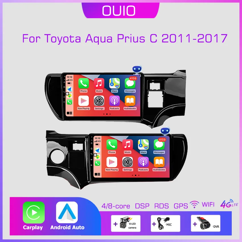 

Android 13 Carplay radio For Toyota Aqua Prius C 2011-2017 Car stereo Multimedia Player android Auto GPS navigation 2DIN