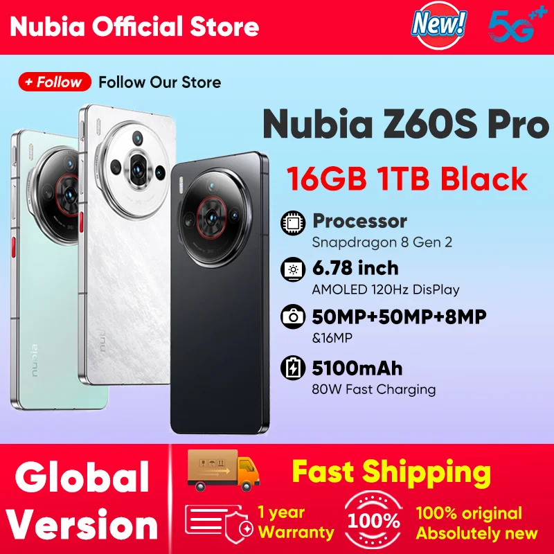 Nubia Z60S Pro グローバルバージョン 5G Android 携帯電話 Snapdragon