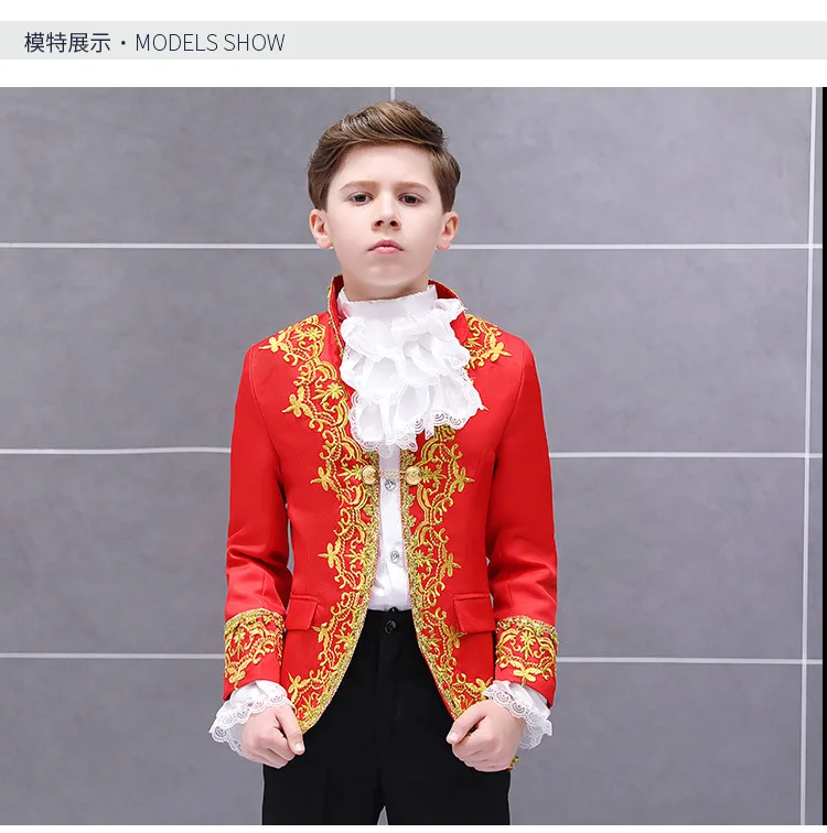 Kids Cosplay Costume Medieval Prince Costume Kids Medieval Prince Costume Child Boys King Cosplay Fancy Dress Tuxedo Suit Carnival Cosplay Costume Birthday Gift For Kids