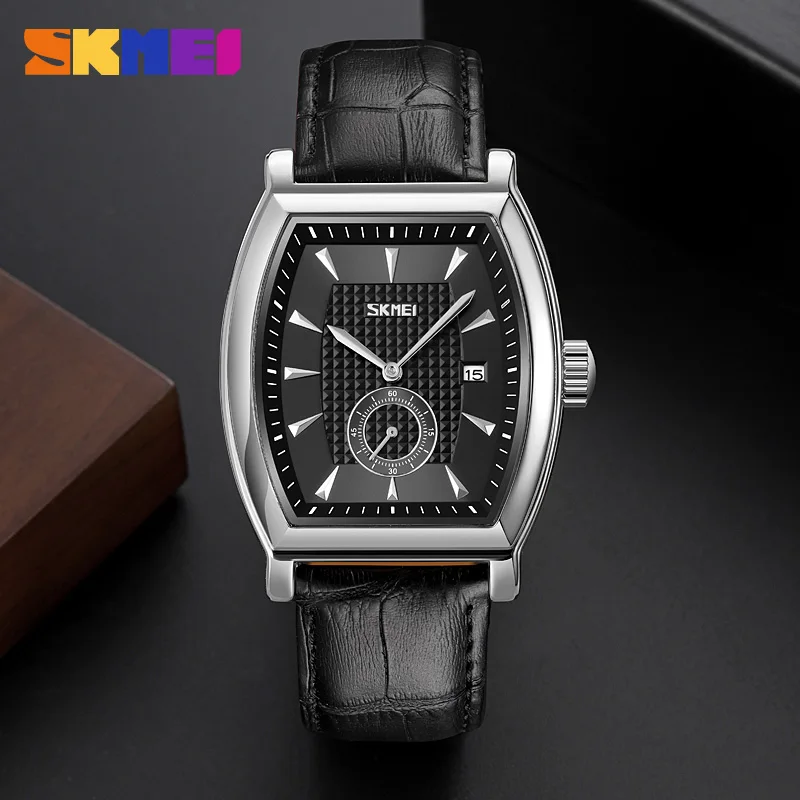 SKMEI 9306 Business Quartz Mens Watches Luxury Leather Date Calendar Waterproof Sport Men Wristwatches Clock relogio masculino