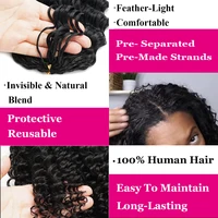 Miracle Knots Cheveux Humains au Crochet Bouclés Birmanes Ondulées Profondes Pré-Séparées Effet Plume 100% Cheveux Humains 3