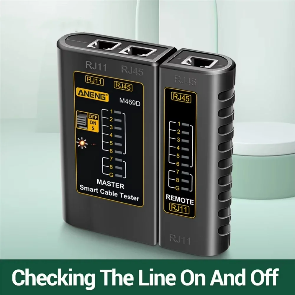 ANENG M469D Cable Lan Tester Network Cable Tester RJ45 RJ11 RJ12 CAT5 UTP LAN Networking Tool Network Repair