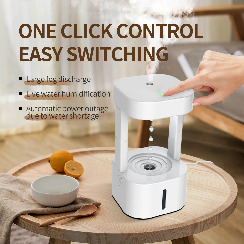 

Anti-Gravity Air Humidifier Funny Water Droplets Ultrasonic Cool Mist Maker Fogger Diffuser with LED Display Silent Home Office
