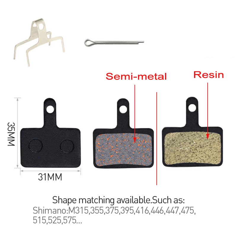 Bicycle Semi Metal Disc Brake Pads for Shimano B01S M575 M525 M515 T615 T675 M486 M475 M416 M415 M395 Resin Brake Pad 6-60pairs bicycle disc brake pads brake pads bike brake pads