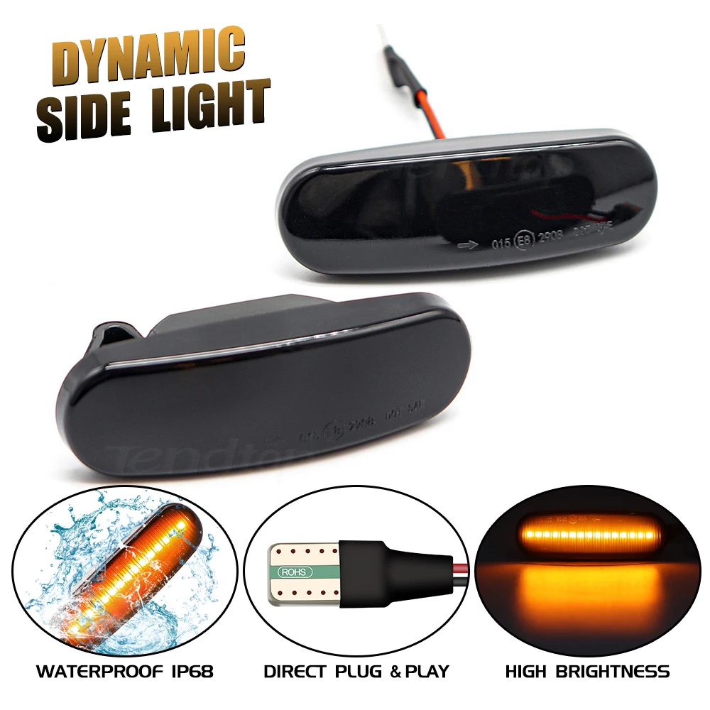รูปสินค้า ไฟเลี้ยว LED สีเหลืองอำพัน แบบไดนามิก สำหรับรถยนต์หลายรุ่น