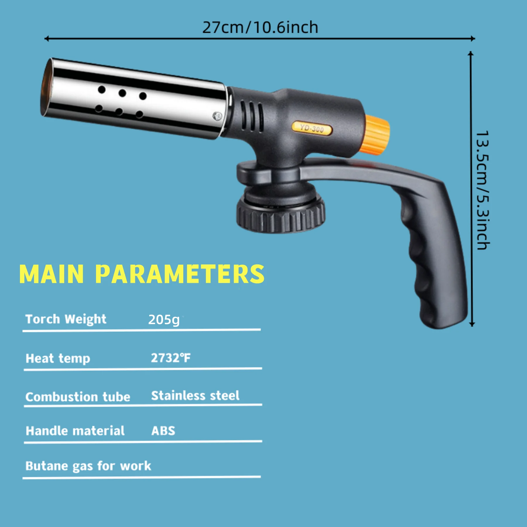 Butane Gas Torch Kitchen Torch Portable High Temperature Kitchen Cooking Charcoal Burning Barbecue Welding