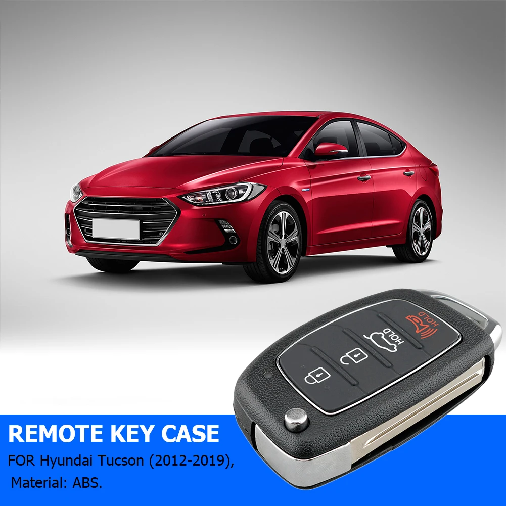4 Buttons Remote Key Fob Cover Black Remote Control Key Cover Keyless Entry Shell for Hyundai Tucson Santa Fe IX45 Sonata I40