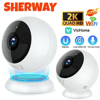 2K Magnetic Security Camera Wifi HD 5MP Wireless CCTV Battery Powered Camera AI Motion Detection Waterproof Outdoor Surveillance 1
