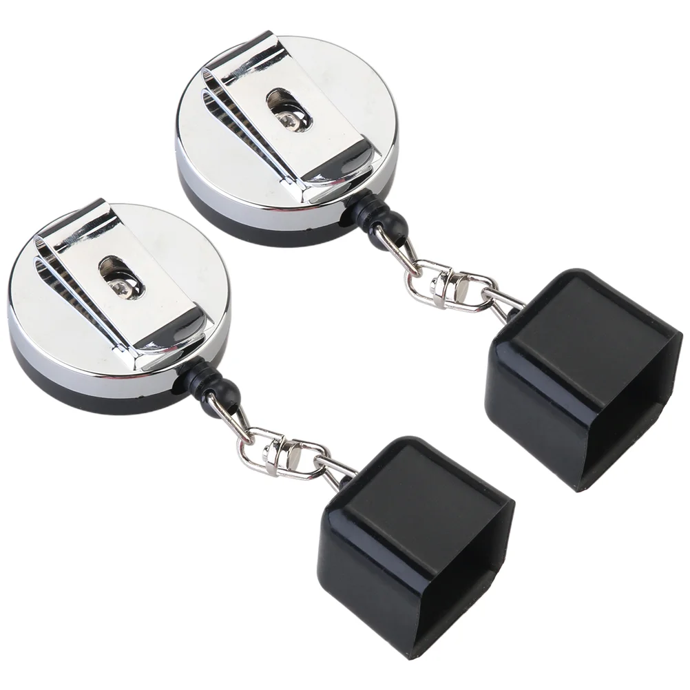 2 Pcs Durable Iron Billiard Chalk Holder Retractable Cord Easily Clip Belt Pocket Snooker Balls Entertainment Accessories