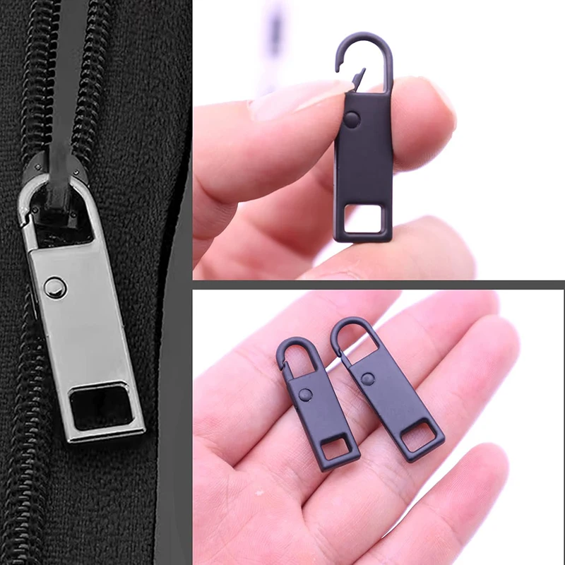 Zipper Slider Puller Universal Instant Fix Zipper Repair Kit Replacement Zip Slider Teeth Rescue DIY Sewing Accessories 5/10PCS zipper repair kit zipper pullers zipper sliders zipper accessories