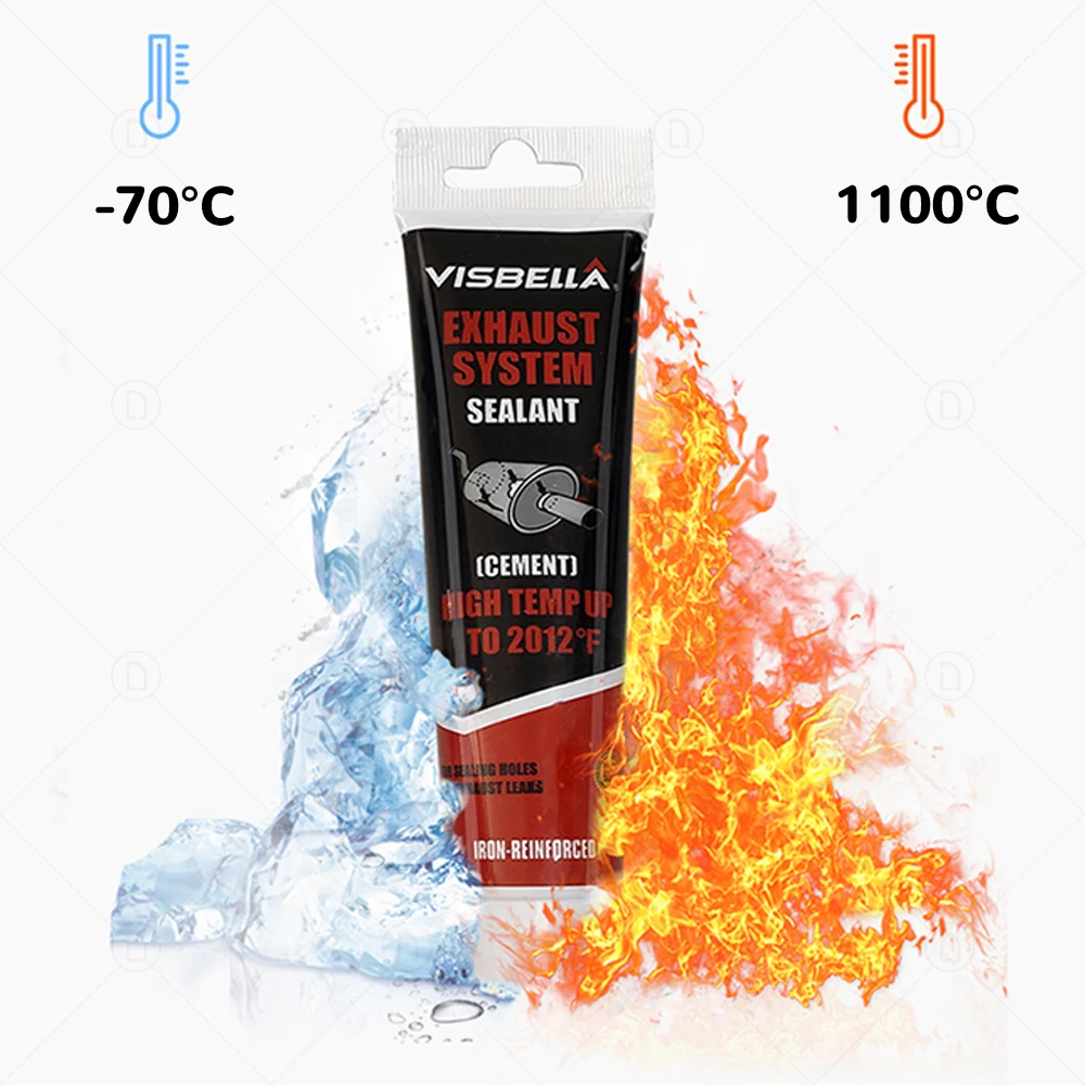 75/150g Metel Exhaust System Paste Car Pipes Repair Sealant High Temperature Pipe Glue Air Leaks Plugging Repair Adhesive Filler 3