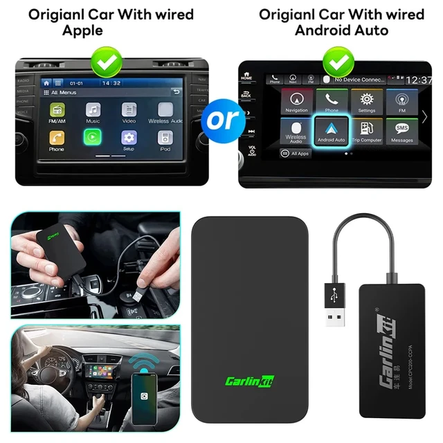 Carlinkit 5 2air CarPlay inalámbrico, Android Auto, adaptador de TV  inalámbrico, 2 canales, Waze Spotify - AliExpress